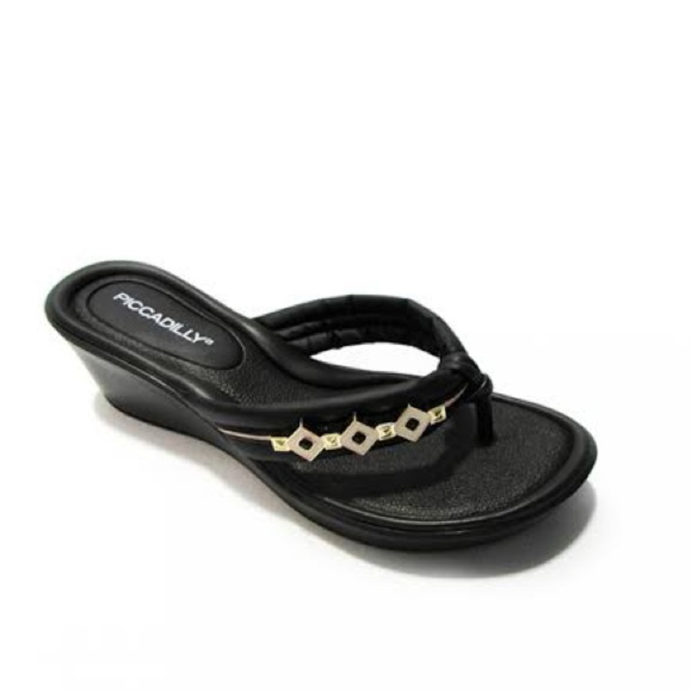 Slide wedge sandals